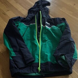 Helly Hansen Emerald and Charcoal Hooded Jacket